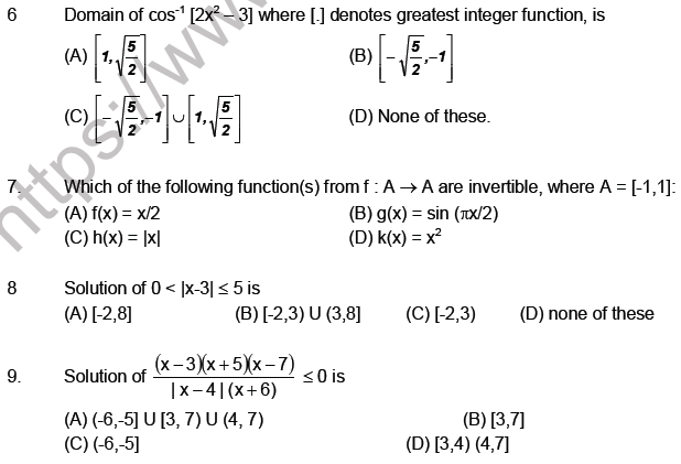 JEE Mathematics Relation And Functions Pdf MCQ